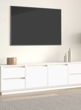 VidaXL Tv-meubel 176x37x47,5 cm massief grenenhout wit