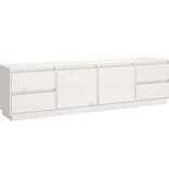 VidaXL Tv-meubel 176x37x47,5 cm massief grenenhout wit