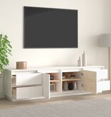 VidaXL Tv-meubel 176x37x47,5 cm massief grenenhout wit