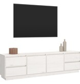 VidaXL Tv-meubel 176x37x47,5 cm massief grenenhout wit