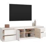VidaXL Tv-meubel 176x37x47,5 cm massief grenenhout wit