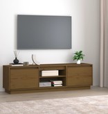 VidaXL Tv-meubel 140x35x40 cm massief grenenhout honingbruin