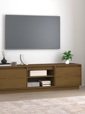 VidaXL Tv-meubel 140x35x40 cm massief grenenhout honingbruin