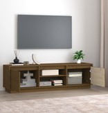 VidaXL Tv-meubel 140x35x40 cm massief grenenhout honingbruin