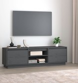 VidaXL Tv-meubel 140x35x40 cm massief grenenhout grijs
