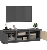 VidaXL Tv-meubel 140x35x40 cm massief grenenhout grijs