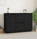 VidaXL Dressoir 111x34x75 cm massief grenenhout zwart