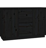 VidaXL Dressoir 111x34x75 cm massief grenenhout zwart
