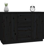 VidaXL Dressoir 111x34x75 cm massief grenenhout zwart