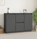 VidaXL Dressoir 111x34x75 cm massief grenenhout grijs