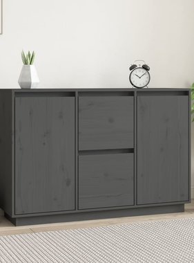 VidaXL Dressoir 111x34x75 cm massief grenenhout grijs