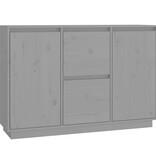 VidaXL Dressoir 111x34x75 cm massief grenenhout grijs