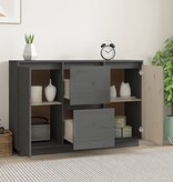VidaXL Dressoir 111x34x75 cm massief grenenhout grijs