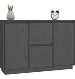 VidaXL Dressoir 111x34x75 cm massief grenenhout grijs