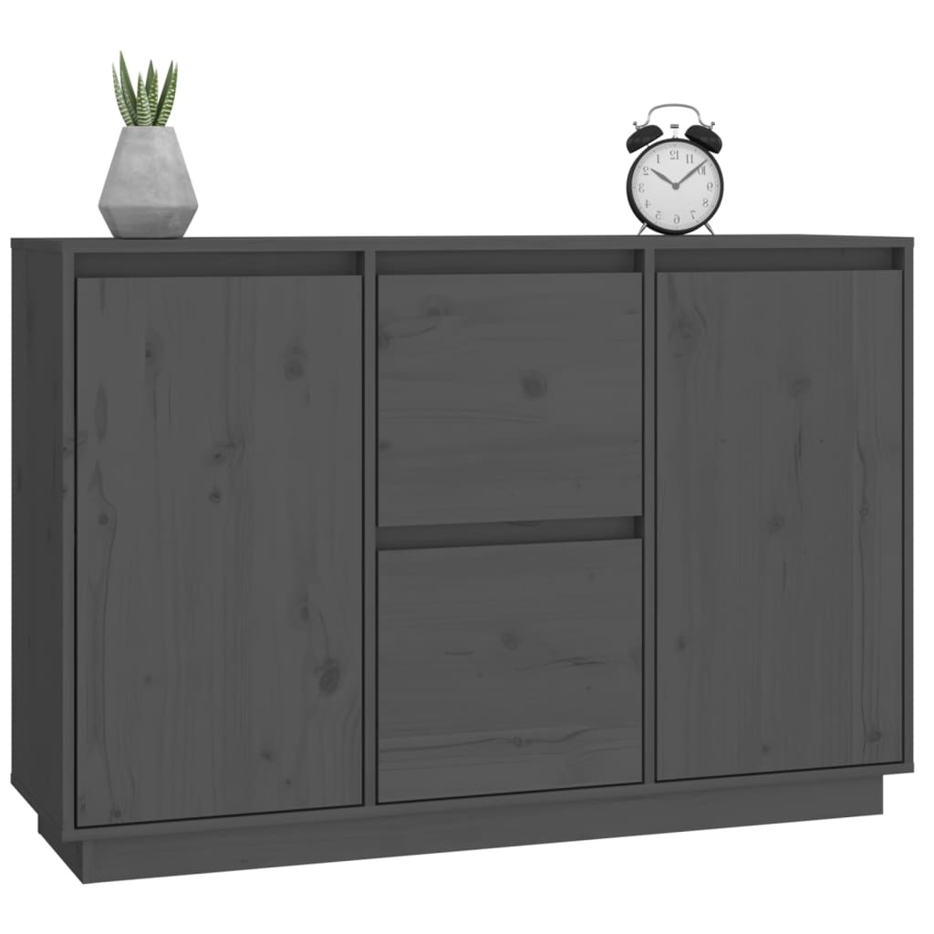 VidaXL Dressoir 111x34x75 cm massief grenenhout grijs