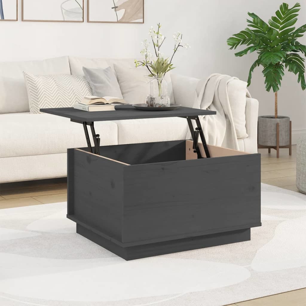 VidaXL Salontafel 60x50x35 cm massief grenenhout grijs