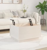 VidaXL Salontafel 60x50x35 cm massief grenenhout wit