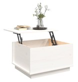 VidaXL Salontafel 60x50x35 cm massief grenenhout wit