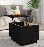 VidaXL Salontafel 40x50x35 cm massief grenenhout zwart
