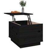 VidaXL Salontafel 40x50x35 cm massief grenenhout zwart