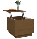 VidaXL Salontafel 40x50x35 cm massief grenenhout honingbruin