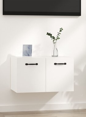 VidaXL Wandkast 80x35x36,5 cm bewerkt hout hoogglans wit