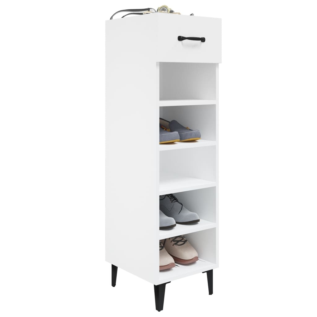 VidaXL Schoenenkast 30x35x105 cm bewerkt hout hoogglans wit