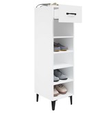VidaXL Schoenenkast 30x35x105 cm bewerkt hout hoogglans wit