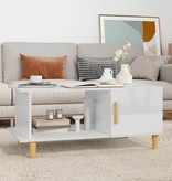 VidaXL Salontafel 90x50x40 cm bewerkt hout hoogglans wit