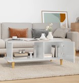 VidaXL Salontafel 90x50x40 cm bewerkt hout hoogglans wit