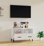 VidaXL Tv-meubel 80x36x50 cm bewerkt hout hoogglans wit