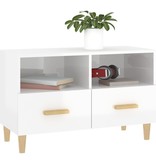 VidaXL Tv-meubel 80x36x50 cm bewerkt hout hoogglans wit