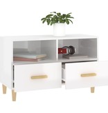 VidaXL Tv-meubel 80x36x50 cm bewerkt hout hoogglans wit