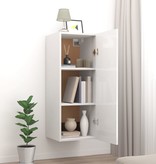 VidaXL Hangkast 34,5x34x90 cm bewerkt hout hoogglans wit