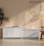VidaXL Tv-meubel 146,5x35x50 cm spaanplaat hoogglans wit