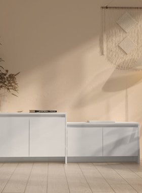 VidaXL Tv-meubel 146,5x35x50 cm spaanplaat hoogglans wit