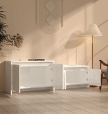 VidaXL Tv-meubel 146,5x35x50 cm spaanplaat hoogglans wit