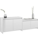 VidaXL Tv-meubel 146,5x35x50 cm spaanplaat hoogglans wit