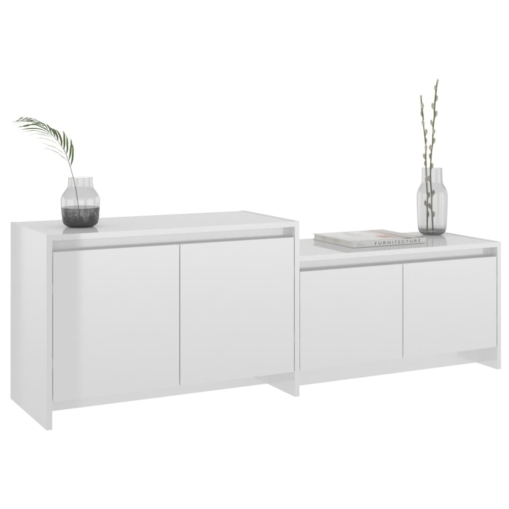VidaXL Tv-meubel 146,5x35x50 cm spaanplaat hoogglans wit
