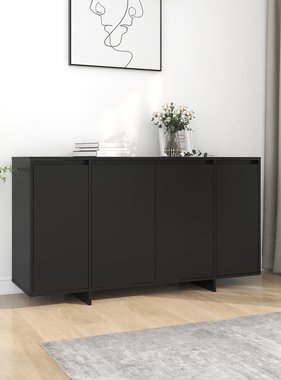 vidaXL Dressoir 135x41x75 cm spaanplaat zwart