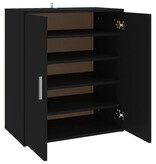 vidaXL Schoenenkast 60x35x70 cm spaanplaat zwart