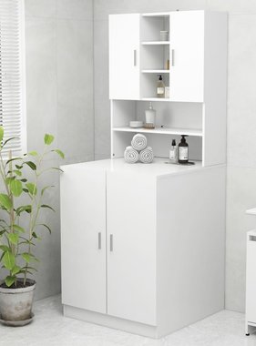 VidaXL Wasmachinekast 70,5x25,5x90 cm wit