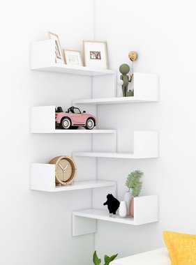 VidaXL Hoekwandschappen 2 st 40x40x50 cm bewerkt hout wit