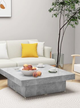 VidaXL Salontafel 90x90x28 cm spaanplaat betongrijs