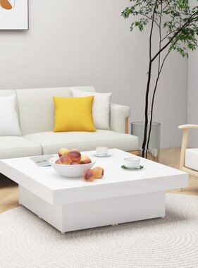 VidaXL Salontafel 90x90x28 cm spaanplaat wit