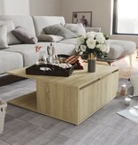 VidaXL Salontafel 80x80x31 cm spaanplaat sonoma eikenkleurig