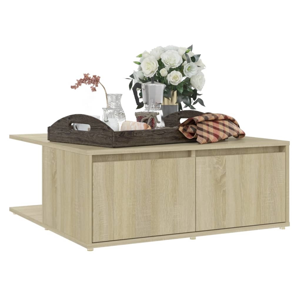 VidaXL Salontafel 80x80x31 cm spaanplaat sonoma eikenkleurig