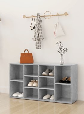 VidaXL Schoenenbank 103x30x54,5 cm spaanplaat betongrijs