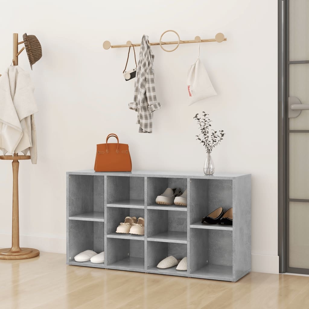VidaXL Schoenenbank 103x30x54,5 cm spaanplaat betongrijs
