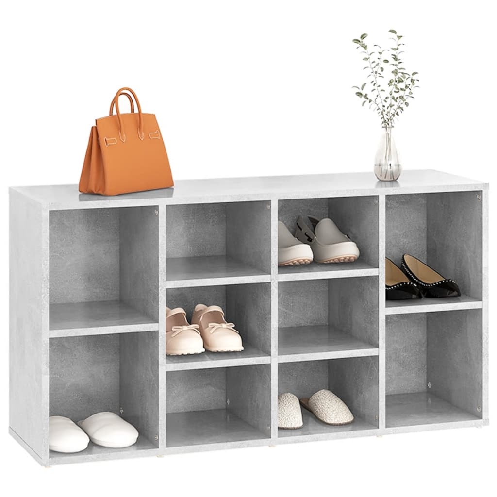 VidaXL Schoenenbank 103x30x54,5 cm spaanplaat betongrijs